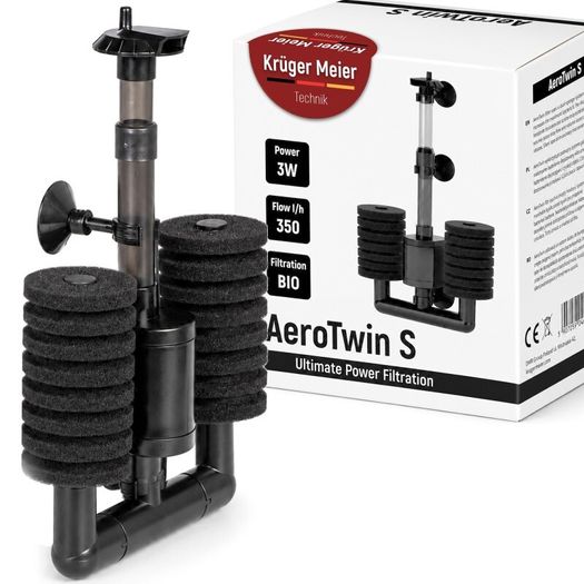 Kruger Meier AeroTwin S - Internal Sponge Filter 20-60 L