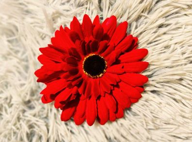 Red Gerbera Hair Clip  Bright, Bold & Versatile