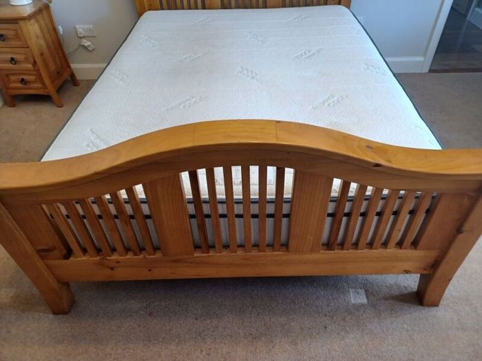 King size bed - solid oak