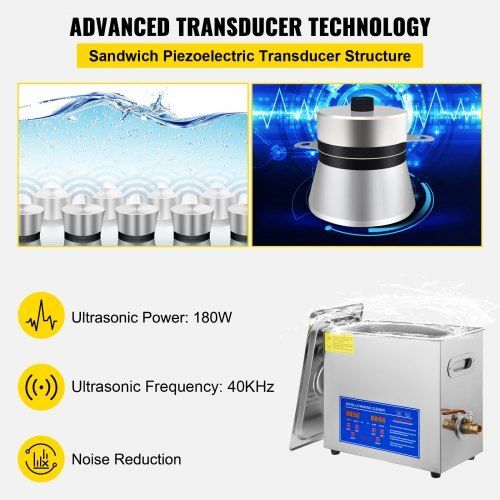 3 OR 6L  Ultrasonic Cleaner Liquid Cleaning Jewelry 6L 380w Stainless Steel