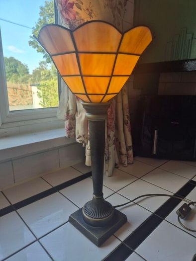 Table lamp Torchiere faux stained glass  uplighter Tablelamp