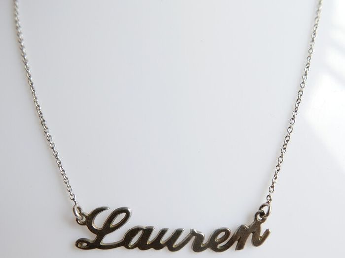 Vintage 925 Sterling Silver Lauren name Necklace