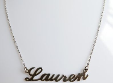 Vintage 925 Sterling Silver Lauren name Necklace