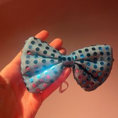 Funky blue bowtie - with glitter and LED lights!