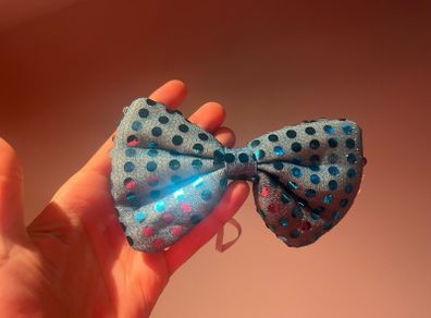 Funky blue bowtie - with glitter and LED lights!