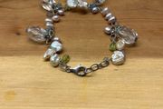 silver vintage bracelet with water pearls