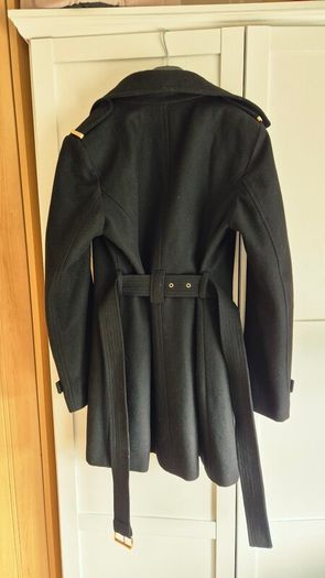 Michael Kors Wool-Blend Coat in Black Size S (10)