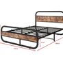 King Size Bed Metal Platform Bed Frame with Wood Headboard, Image 2