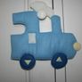 Blue and White Felt Train Decoration - Nursery, Bedroom or Playroom Wall Image 2