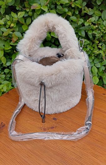 Cream Faux Fur Handbag
