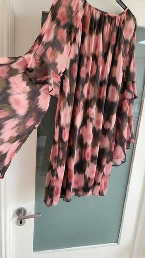 GEORGE khaki and pink print layered dress Sz 14 - Bnwt - Rrp 26 Sterling