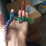 An Articulated Dragon printed in pla silk( blue green and purple )shipping included no collection Image 2