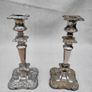 Antique Old English Edwardian Silver Plated Candlesticks Image 2