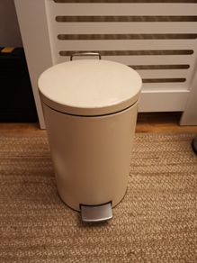 Cream brabantia metal pedal bin
