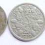 Vintage Silver Coins Six Pence 1921-1929-1930-1933 and 3 Pence 1951 12,3g Image 6