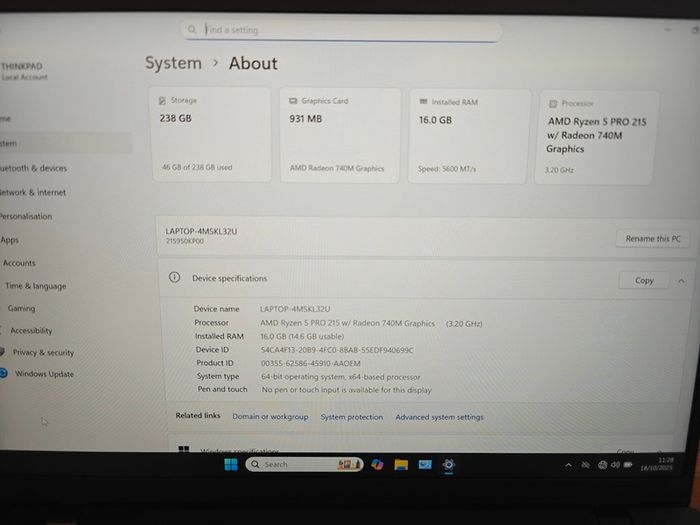2026 Lenovo ThinkPad L14 Gen6 Laptop | AMD Ryzen 5 Pro | 16GB | 14" WUXGA | 256GB | Win11