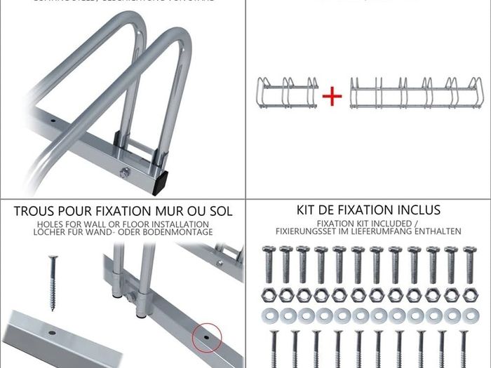 NEW SALE | 6 Bike Stand Floor or Wall mounted bike rack for garage Bicycle Parking rack Cycle Storage Locking Stand