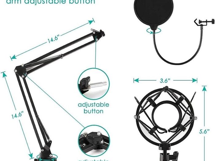 (FREE SHIPPING) USB Microphone, Studio Cardioid Condenser Microphone Kit for Gaming, Streaming, Podcasting, YouTube, Recording