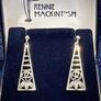 Beautiful Original Rennie Mackintosh earrings Sterling Silver 925. Image 2
