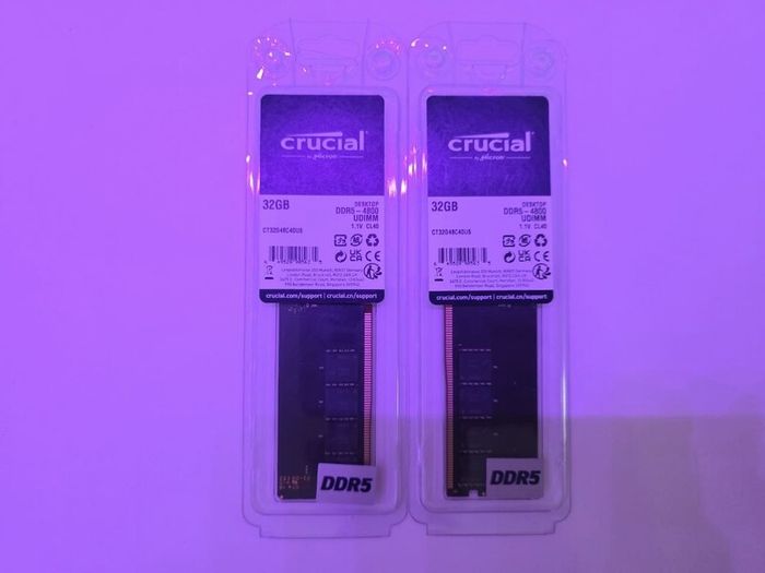 Crucial 64gb (32gb X2) Ddr5 - 4800 Cl40 Dimm 1.1v