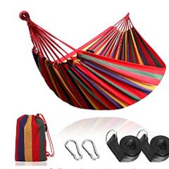 Portable With Carrying Bag Outdoor Cotton Multi-Person Hammock - 210 x 150 cm -