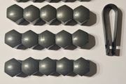 19mm 20PCS Grey Car Wheel Nut Caps Protection Covers Caps Anti-Rust Auto Hub Screw Cover Car Tyre Nut Bolt Exterior Decoration for wheels with 19mm wheel Bolts