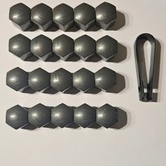 19mm 20PCS Grey Car Wheel Nut Caps Protection Covers Caps Anti-Rust Auto Hub Screw Cover Car Tyre Nut Bolt Exterior Decoration for wheels with 19mm wheel Bolts