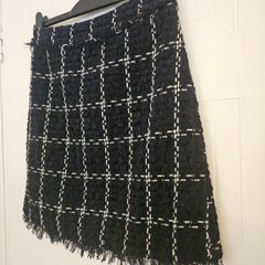 High-waist boucle/tweed Warehouse mini skirt size 8