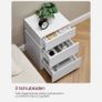 Bedside table with LED lighting Bedside Table with LED Lighting, Side Table, Bedside Cabinet, Sofa Table, Adjustable Colours, 3 Drawers, Bedroom, Modern, 35 x 40 x 55 cm, White Image 5
