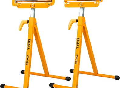 2-Pack Folding Roller Stand - Heavy Duty 250 LBS Load Capacity - 27.8-43'' Adjustable Height - for Table Saw Outfeed Woodworking