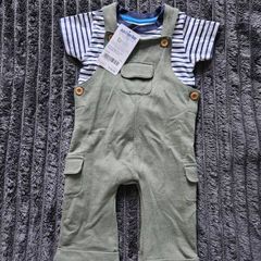 Brand-New Jojo Maman Bebe Dungaree Set with T-Shirt