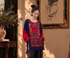 Brand new Designer Sample Oversized Embroidered Knit top