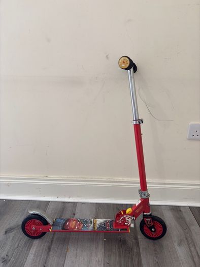 Disney Cars Folding Kids Scooter - Adjustable Height