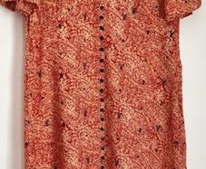 Terracotta, Cream & Black Embroidered Dress by Zara