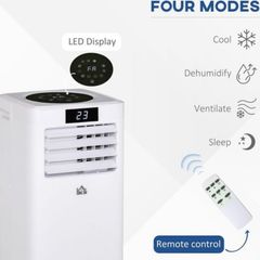Air Conditioner, Dehumidifier, Cooling Fan with Remote Control, Digital Display, 2 Speeds, 24H Timer, Window Venting Kit