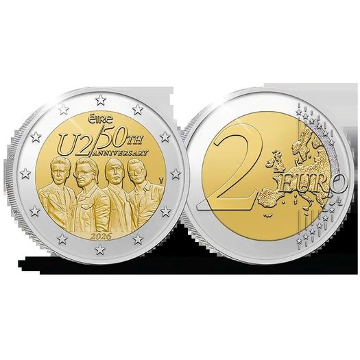 2026 Ireland 2 Euro Commemorative Coin - U2. Proof