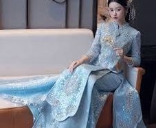 Elegantly Blue Handmade Chinese Dress
