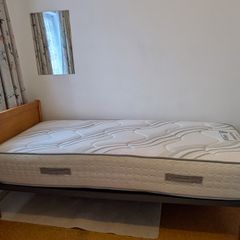 1967 Vono Vintage Single Bed. Original Sprung Base & Wooden Headboard