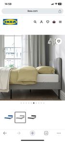 Ike Slattum Grey Double Bed Fram