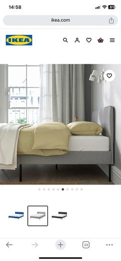 Ike Slattum Grey Double Bed Fram