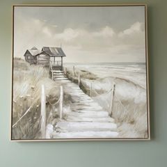 Large Framed Coastal Canvas Art