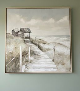 Large Framed Coastal Canvas Art