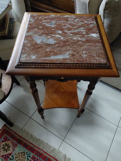 Antique French cherrywood two tier table
