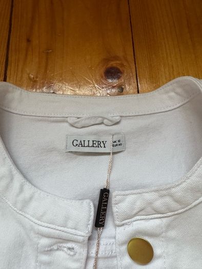 Dunnes Gallery white collarless denim jacket