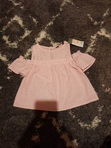 girls pink gingham top