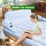 Air Mattress with Headboard, Fast Inflation/Deflation Inflatable Airbed, 9 Inches High Blow Up Bed with Comfortable Flocked Top for Home Guest Travel Camping (PLAID) Image 4