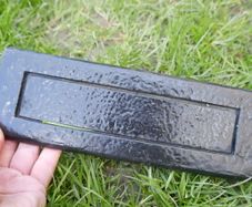 Black Antique  Letter Plate, Malleable Gothic Letter Plate
