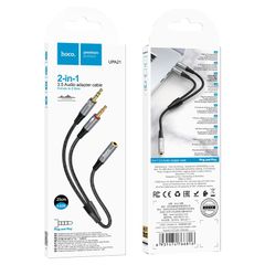 Hoco UPA21 Nylon Braid AUX Audio Cable Female to 2 x 3.5mm Male