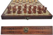 NEW SALE | Folding Wooden Chess Set Lightweight Handcrafted Chess Game Board Set with Storage Slots