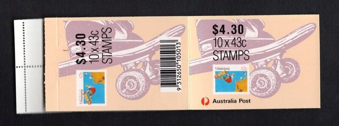 1990 Australia Sports (Skateboarding) Definitive Stamp Booklet fine used with GPO Melbourne Cancel